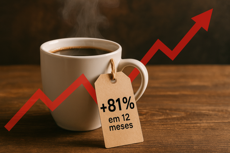 Inflação avança: café dispara 81% em 12 meses